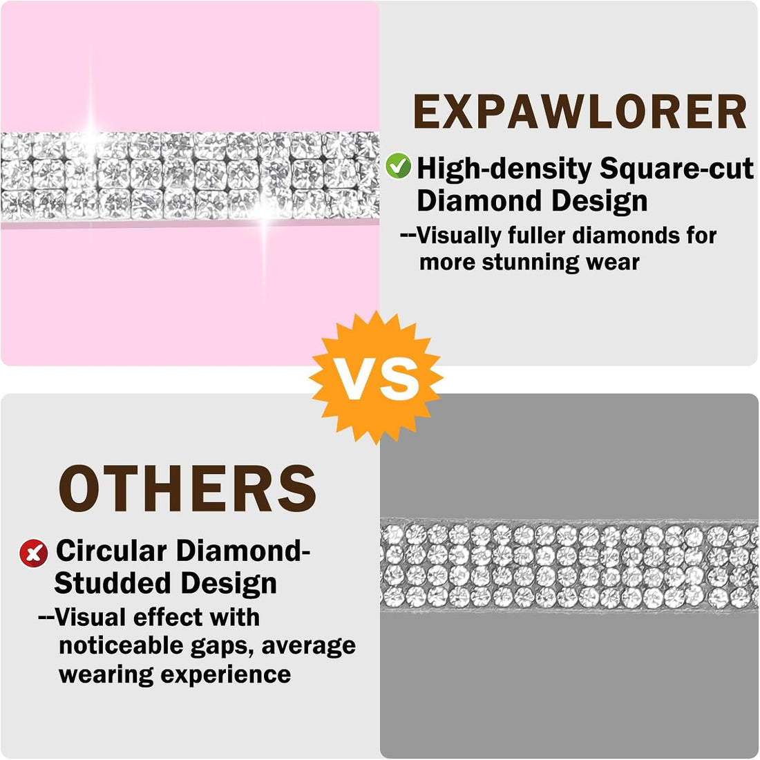 EXPAWLORER Soft Velvet Safe Cat Collars for Girl Cats -2 Pack
