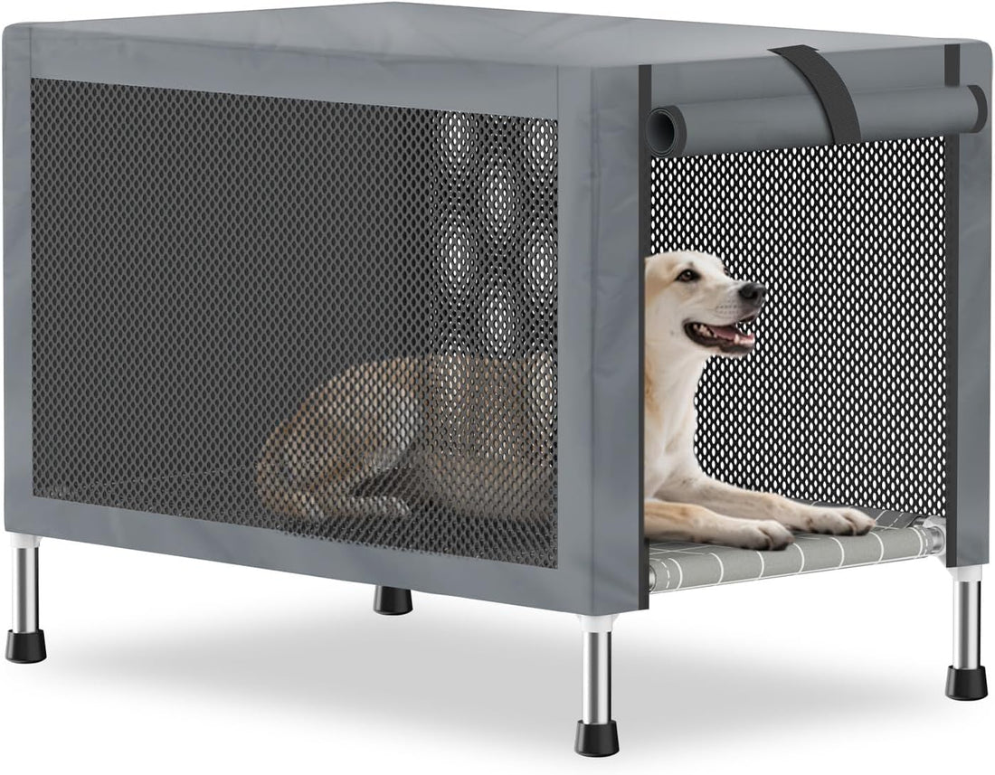Medium Elevated Dog Crate with Removable Cover