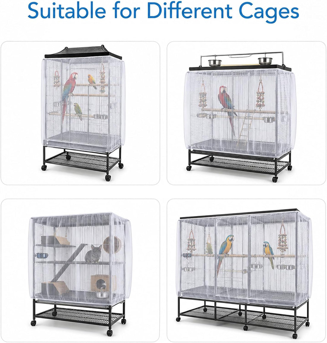 Universal Bird Cage Seed Catcher, Adjustable Bird Cage Cover
