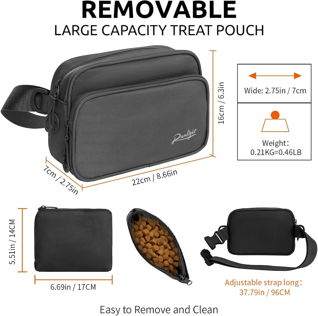 Runlight Dog Training Treat Pouch Fanny Pack,Dog Waist Belt,Dogs