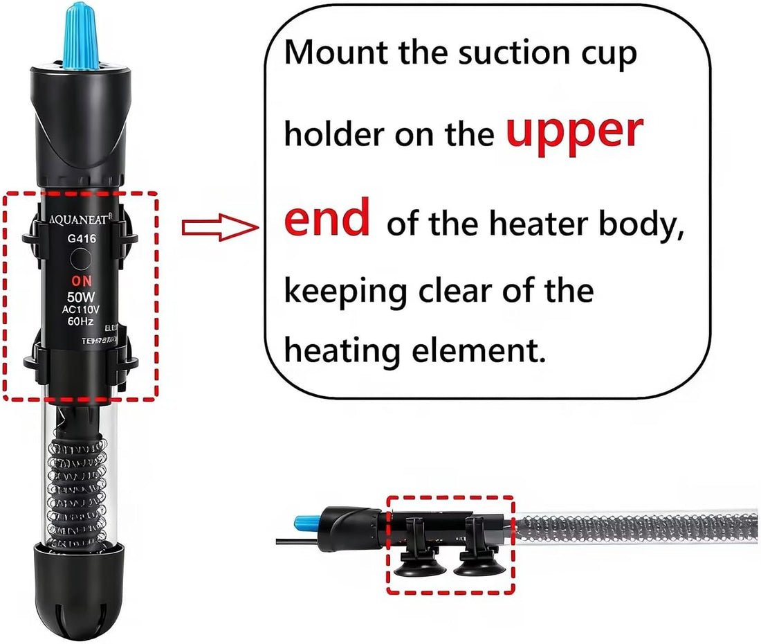 AQUANEAT Aquarium Heater, 50W Fish Tank Heater