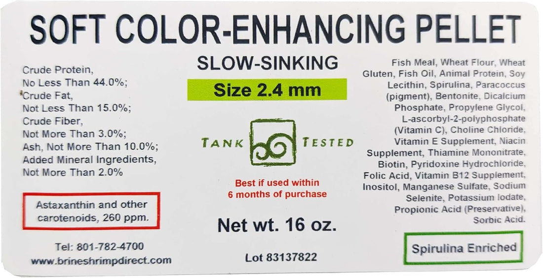 Brine Shrimp Direct Soft Moist Color-Enhancing Sinking Pellet 2.4mm