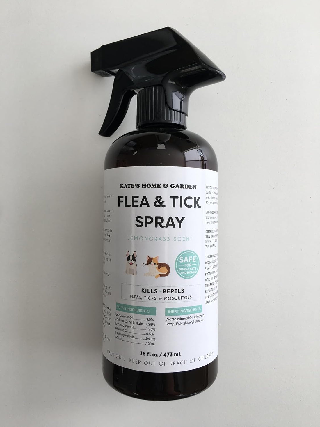 Kate's Home & Garden Flea and Tick Spray for Dogs and Cats