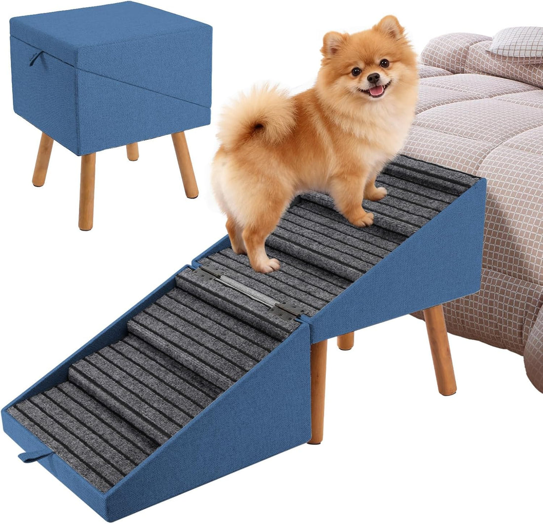 17" H Split Ottoman Dog Ramp for Couch