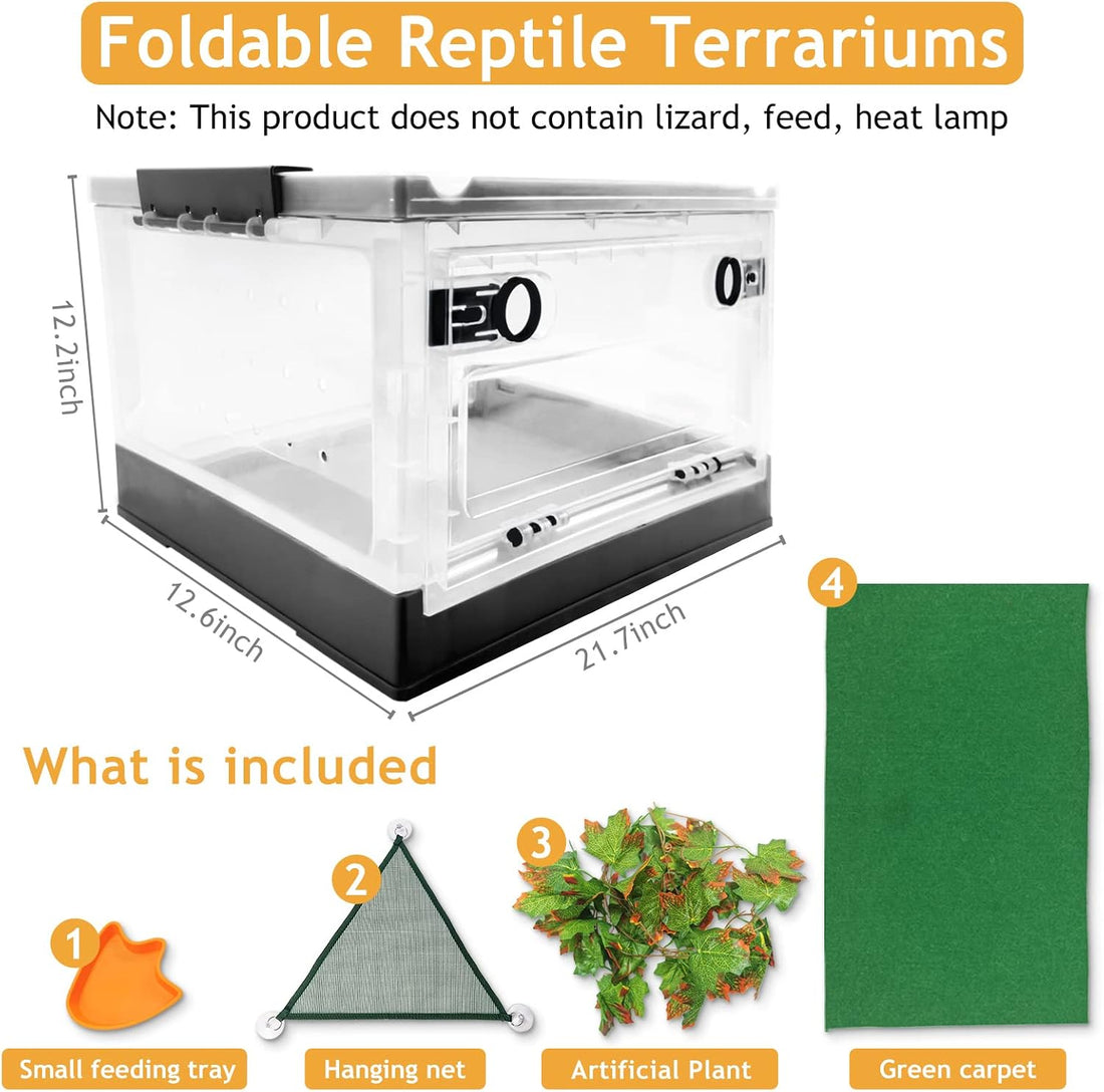 RunDuck Portable Foldable Terrarium Kit with Wheels for Reptiles