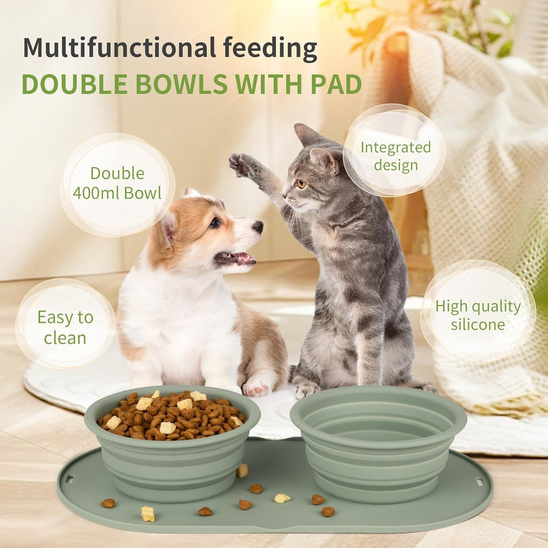 Puppy Dog Bowl,Travel Bowls Dog Food Bowls&Dog Water Bowls,No