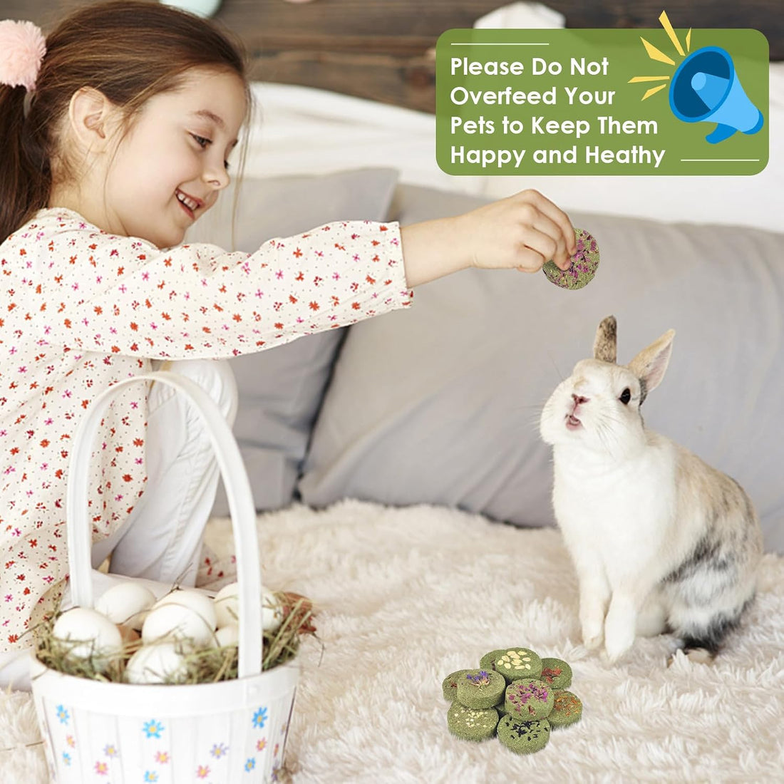 ERKOON Treats Rabbit Toys, 100% Edible Premium Timothy Hay Chew
