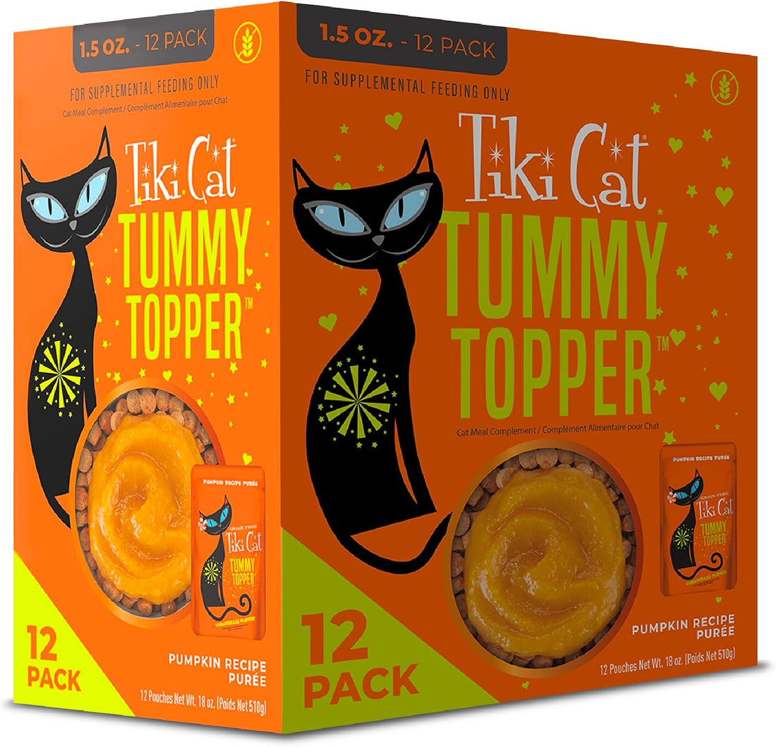 Tiki Cat Tummy Topper Cat Food Topper, Pumpkin Purée, 1.5oz, 12ct