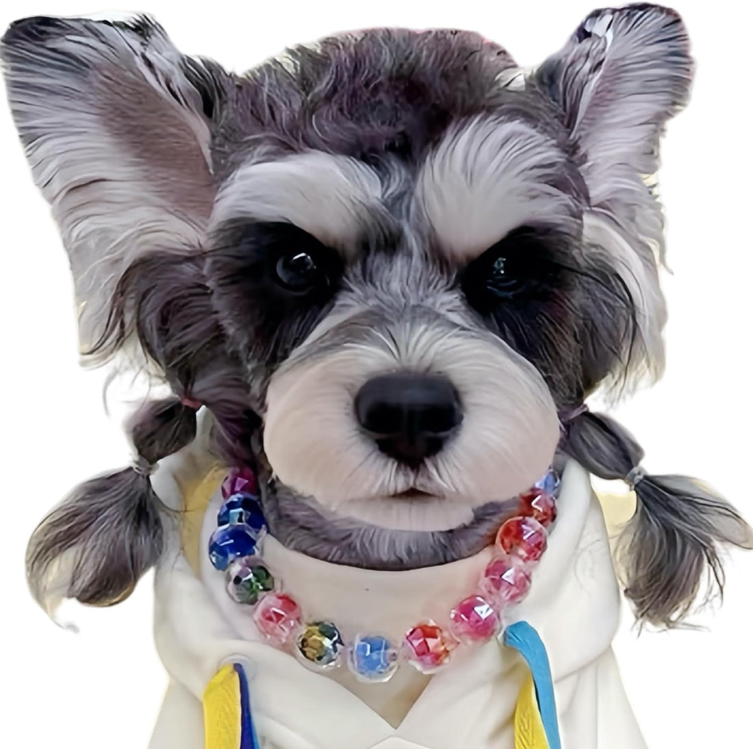 Adjustable Dog Necklace with Elegant Sparkling Colorful Crystal Pearl