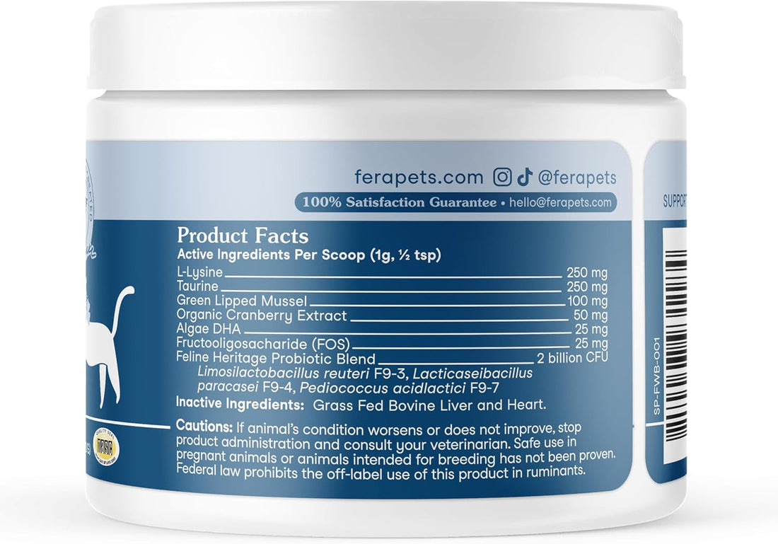 Fera Pets Cat Multivitamin- Daily Wellness Blend with Probiotics