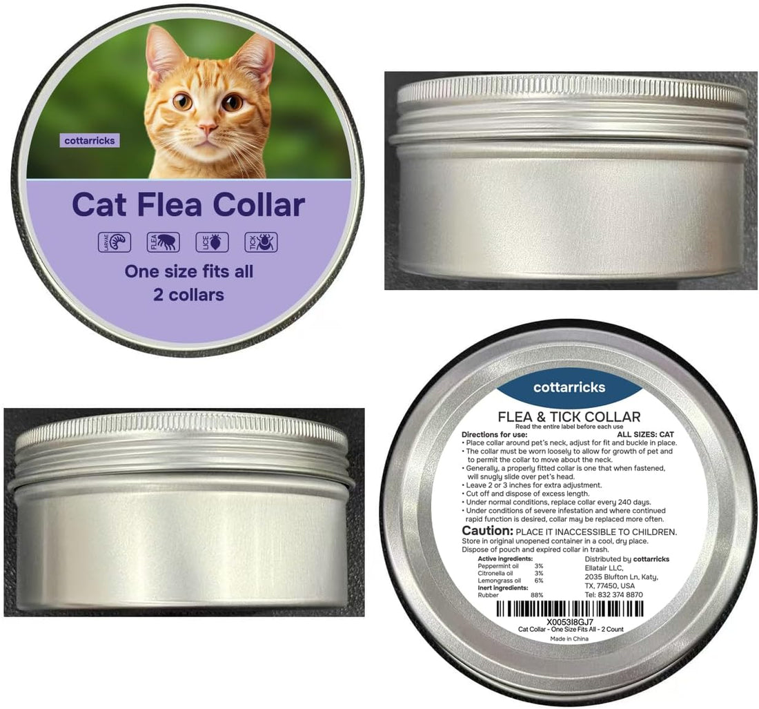 Flea and Tick Prevention for Cats - Collar - 2 Count - Adjustable