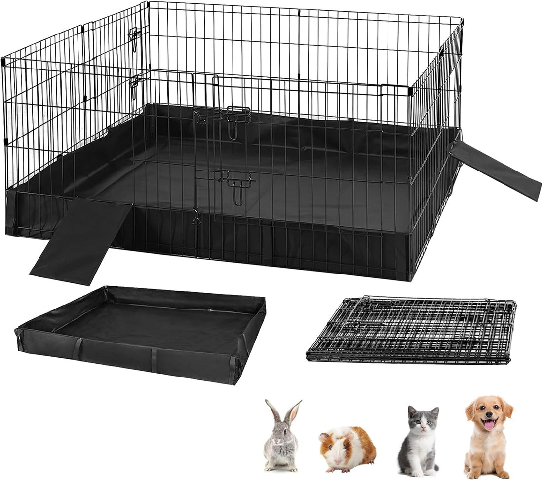 GUTINNEEN Rabbit Pet Playpen Guinea Pig Cage with Waterproof PVC