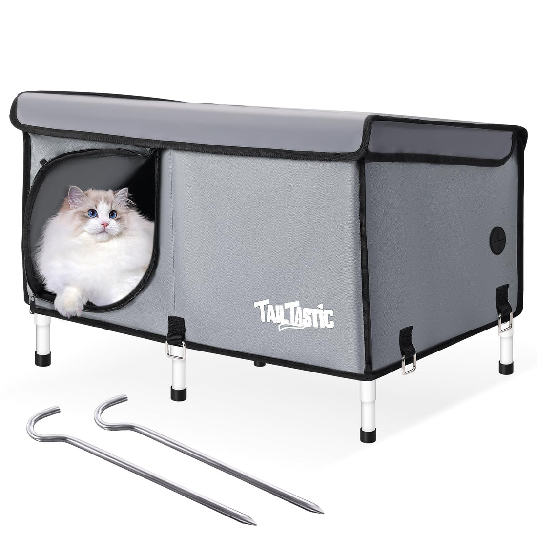 Outdoor Cat House Elevated,Insulated Feral Cat House Outdoor