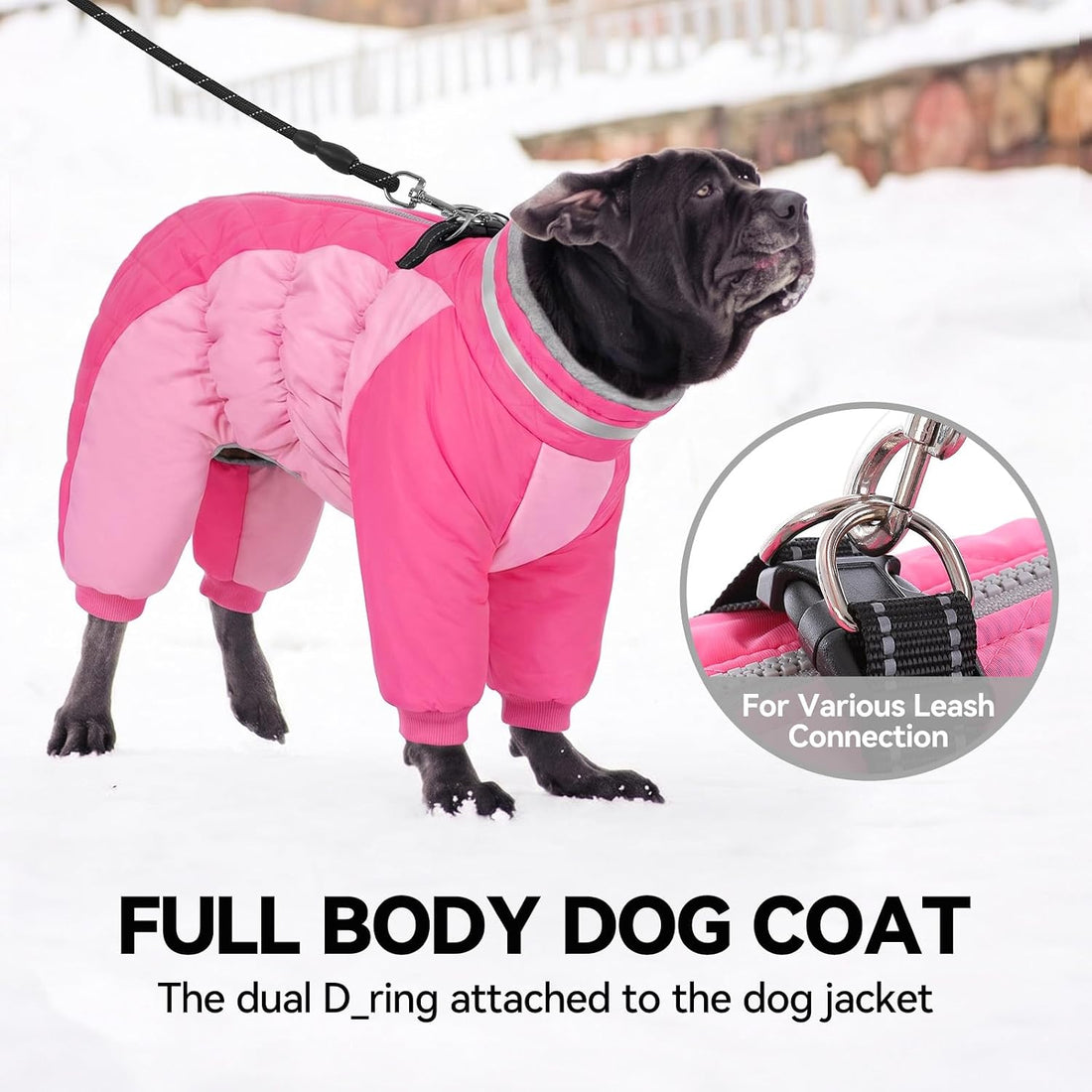 Full Body Dog Coat Warm Dog Jacket with Legs for Medium Dogs