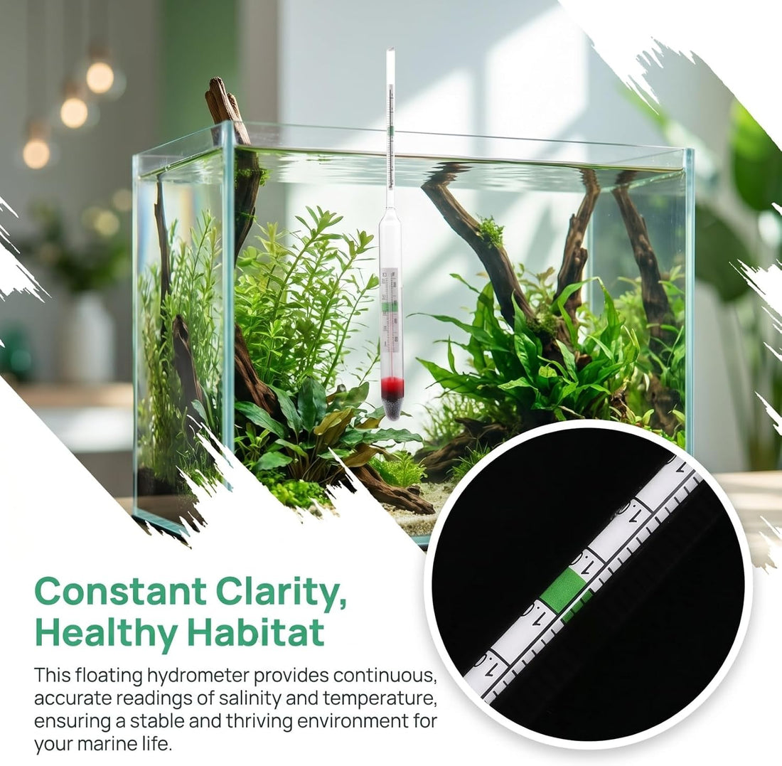 balacoo 4 Pcs Floating Aquarium Hydrometer with Thermometer
