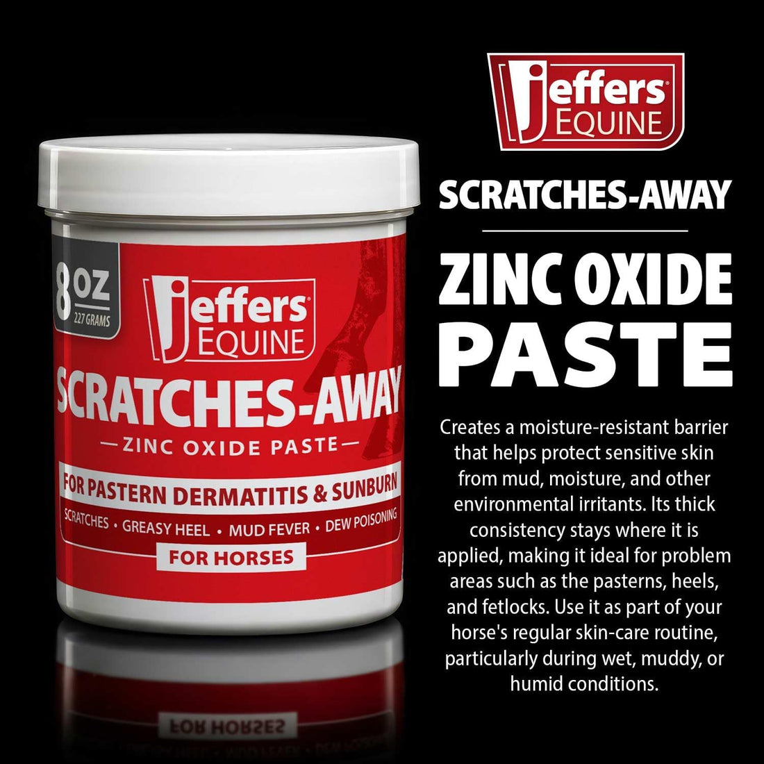 Jeffers Equine Scratches Away 30% Zinc Oxide Paste for Horses