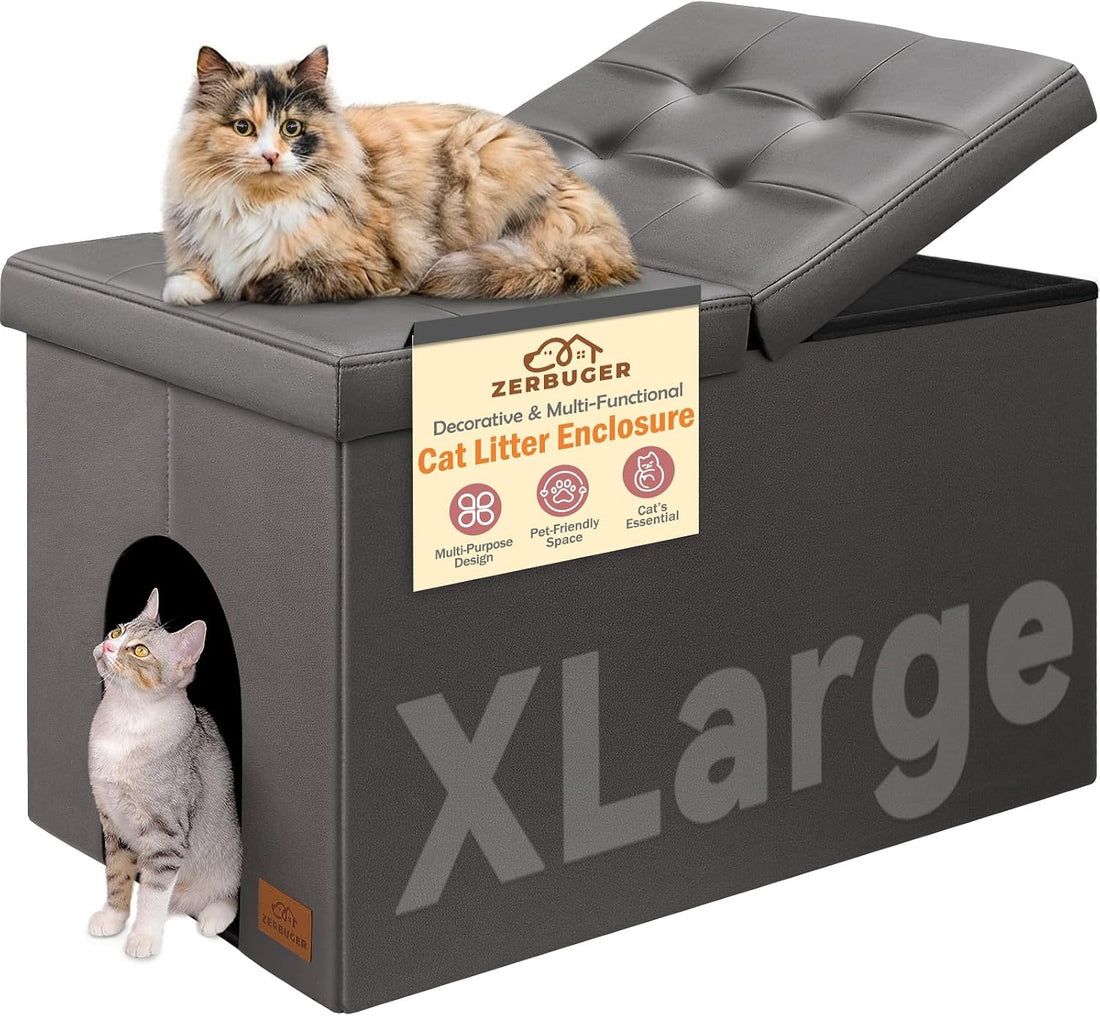 Zerbuger Cat Litter Box Enclosure Furniture for Odor Control,Hidden