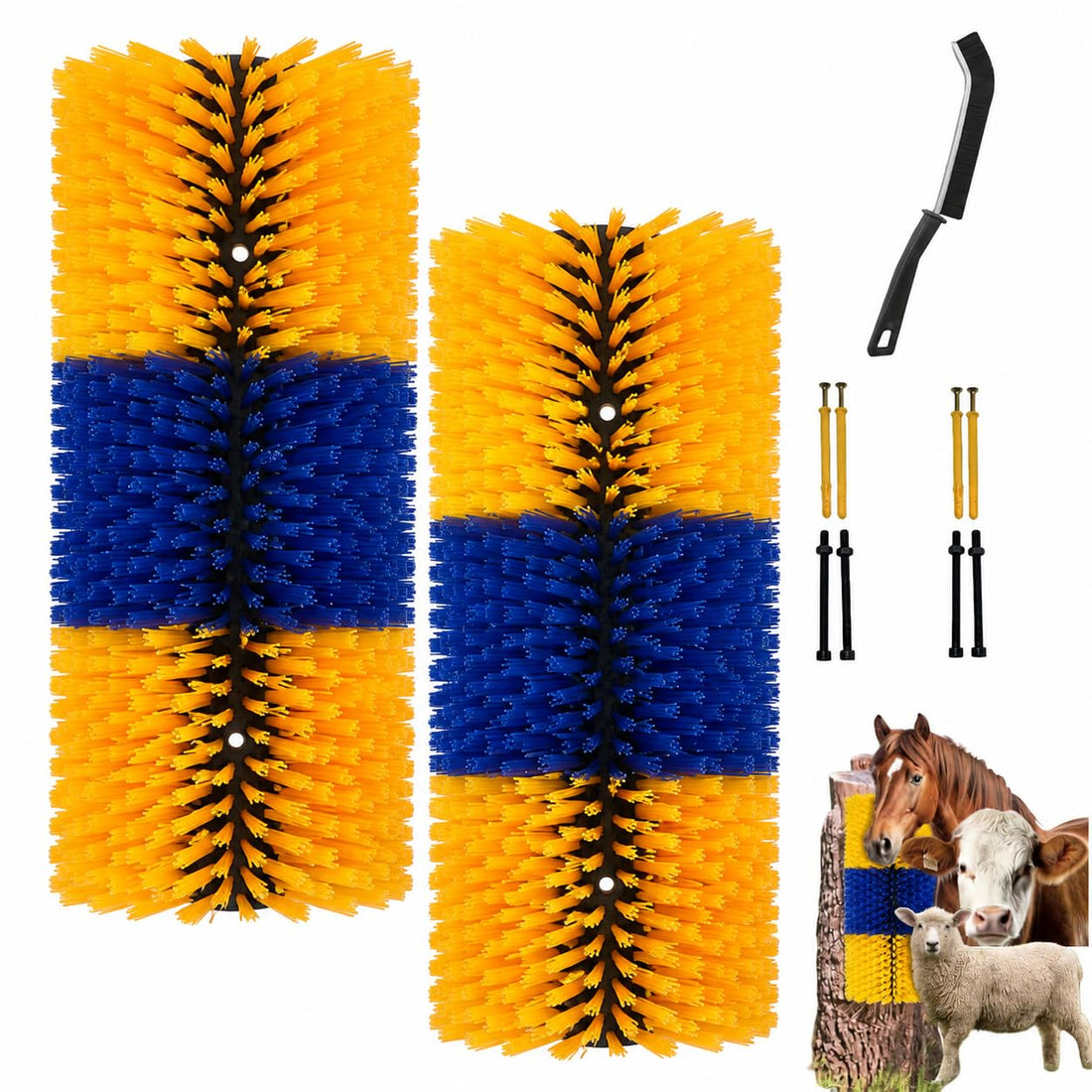 2PCS Livestock Scratching Brush