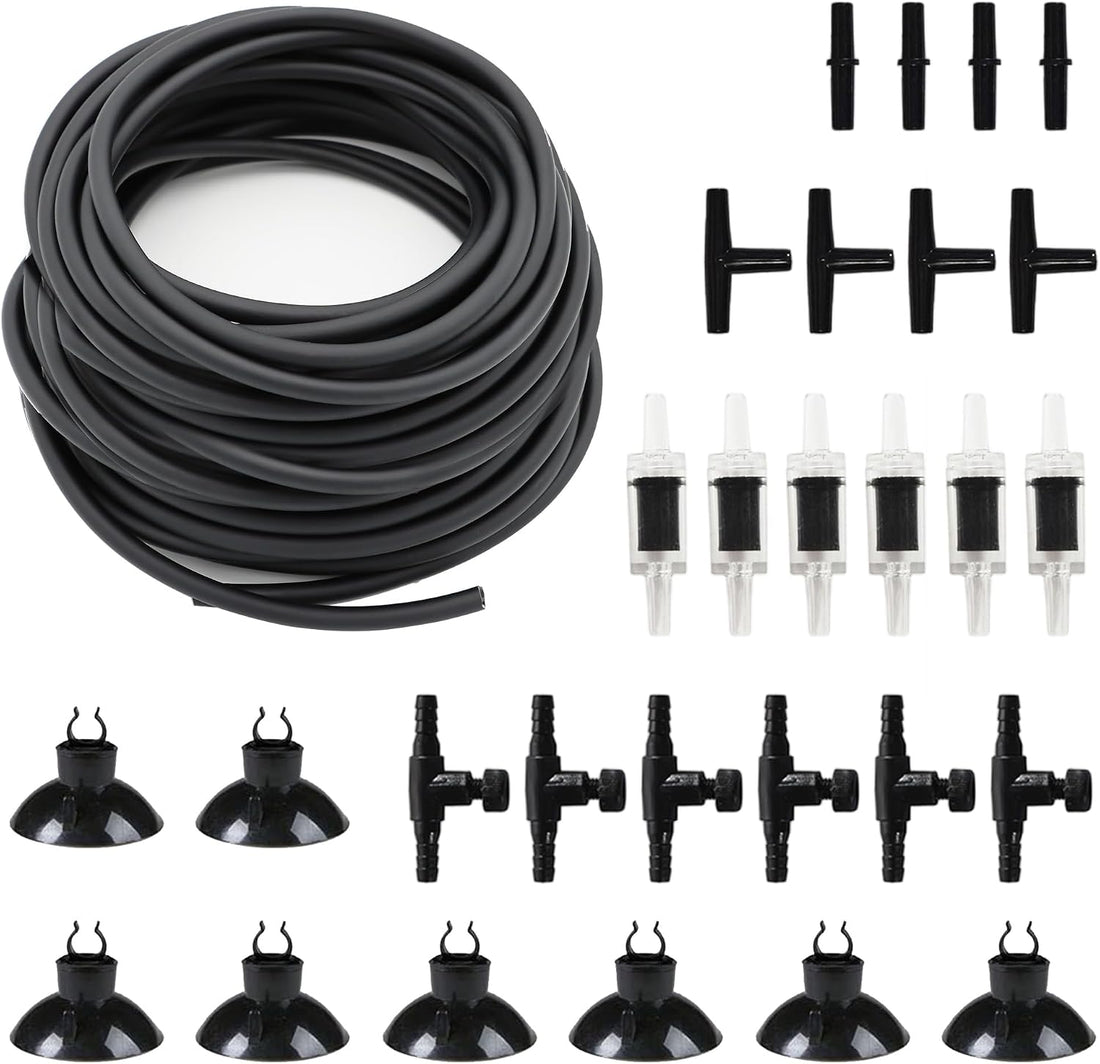 25ft Air Hose 3/16inch for Aquarium with Connector Accessories