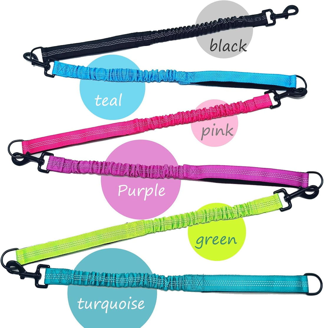 Bungee Dog Leash Extender, 21" Shock Absorbing Leash Extension