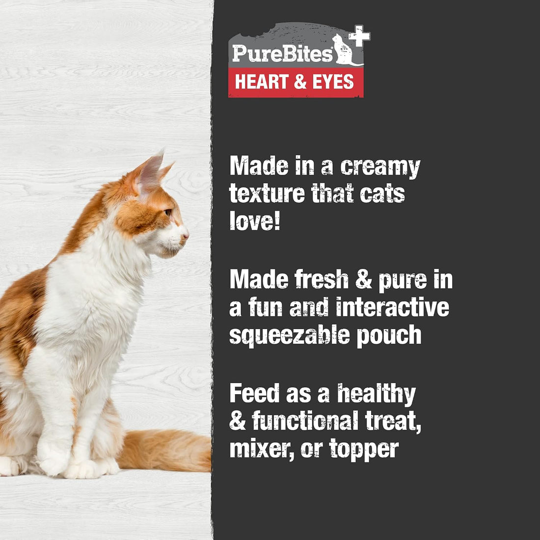 PureBites +Heart & Eyes Squeezable for Cats, 2.5 oz, Case of 15
