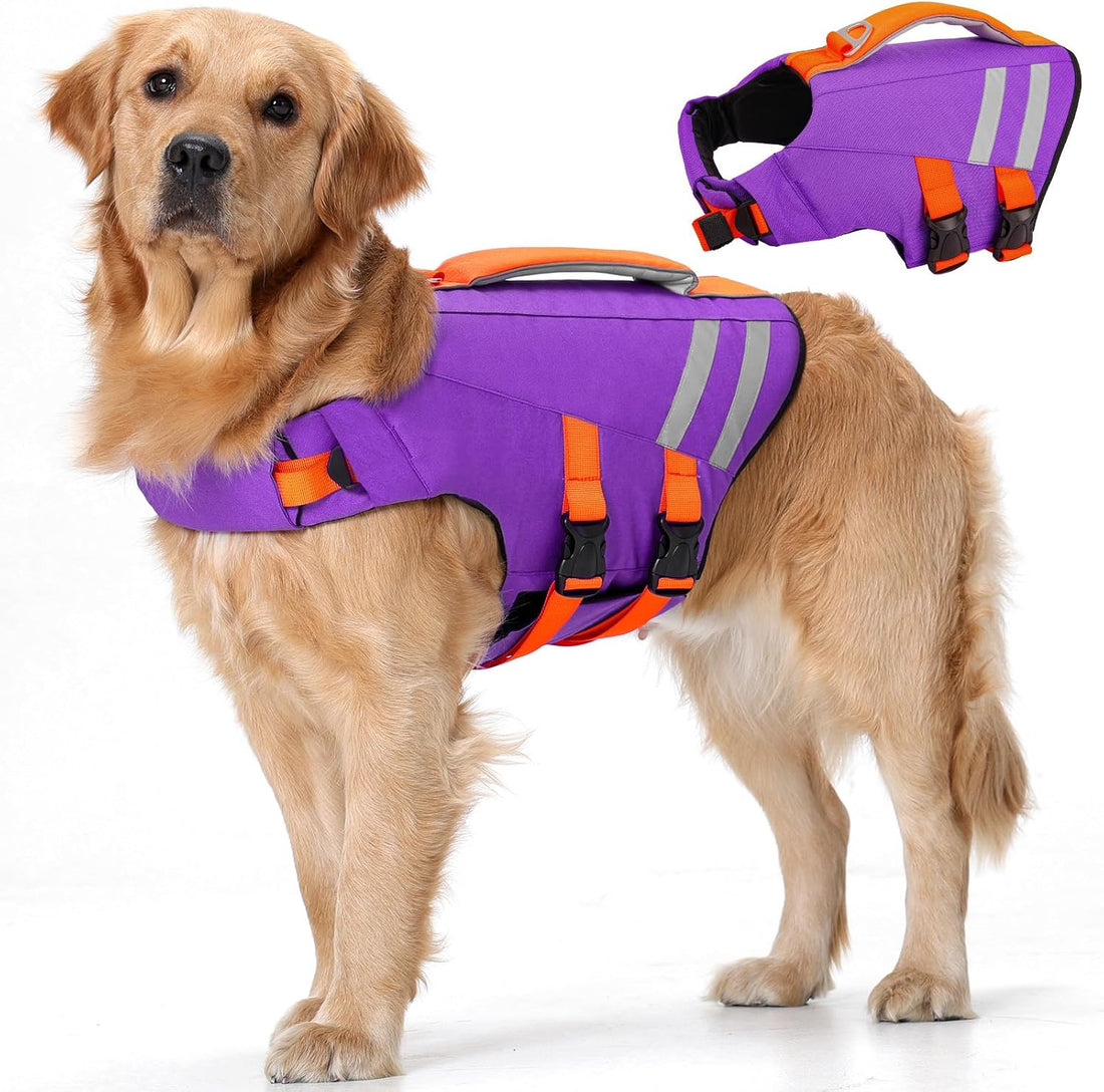 LeLePet Dog Life Jacket, High Flotation Swim Vest for Dogs