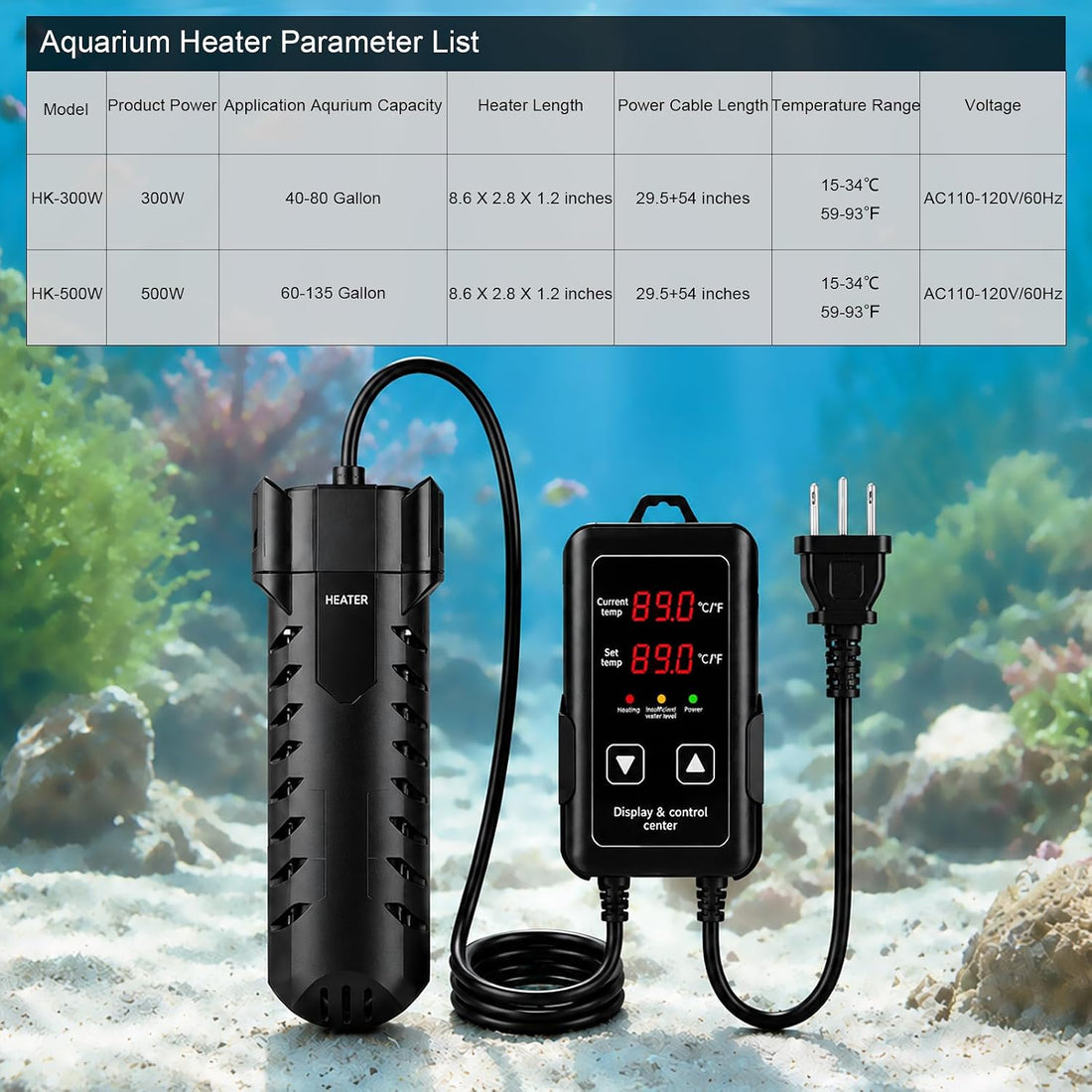 300W Aquarium Heater, Fish Tank Heater