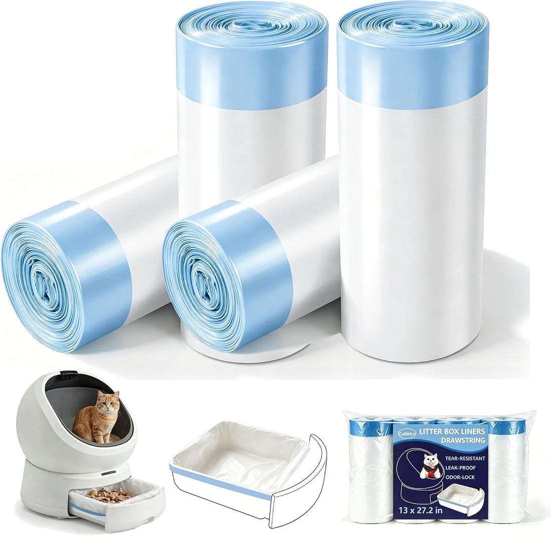 40 Count Cat Litter Box Bags|27.2" x 13"for Automatic Cat Litter Box