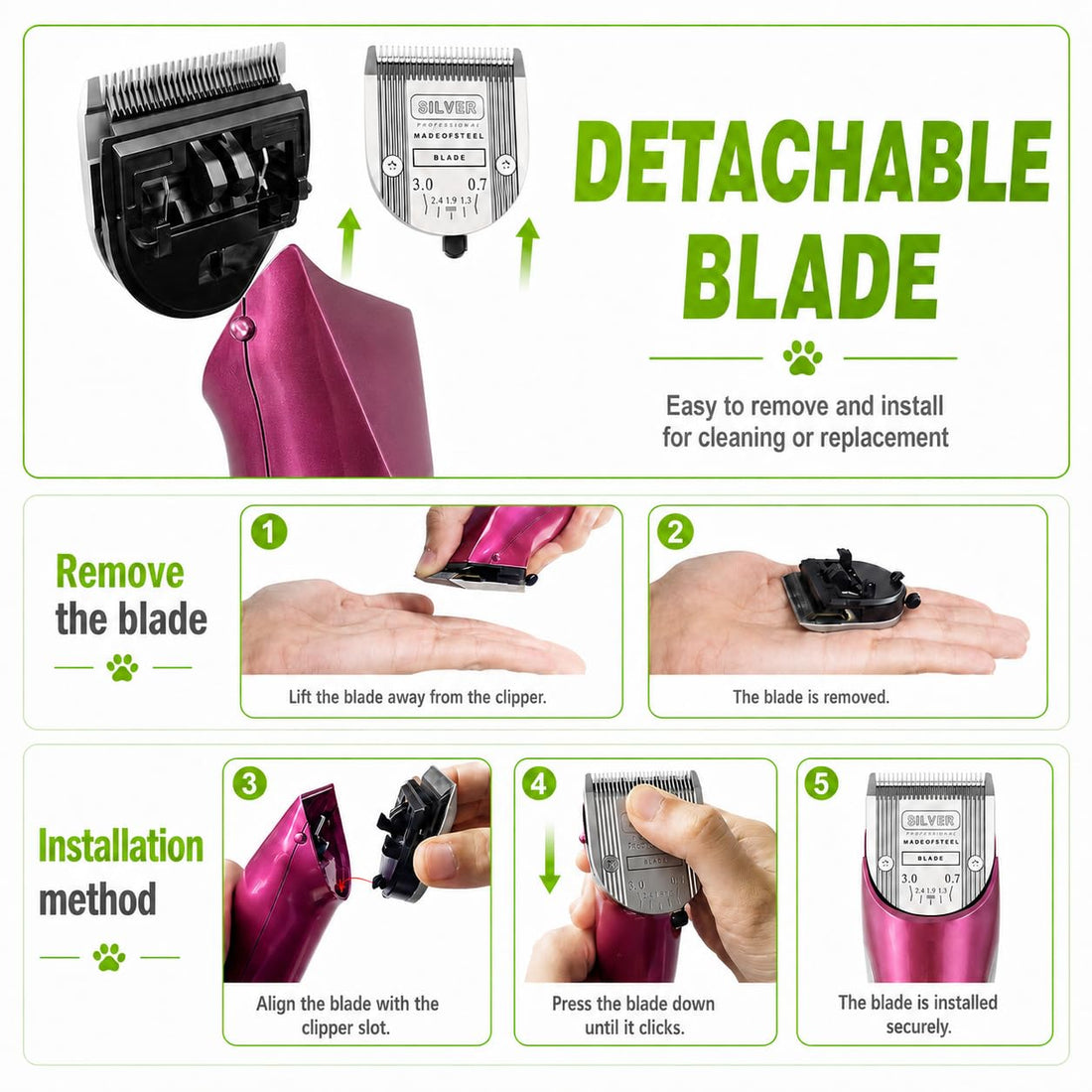 5 in 1 Replacement Blade Compatible with WAHL Bravura Chromado
