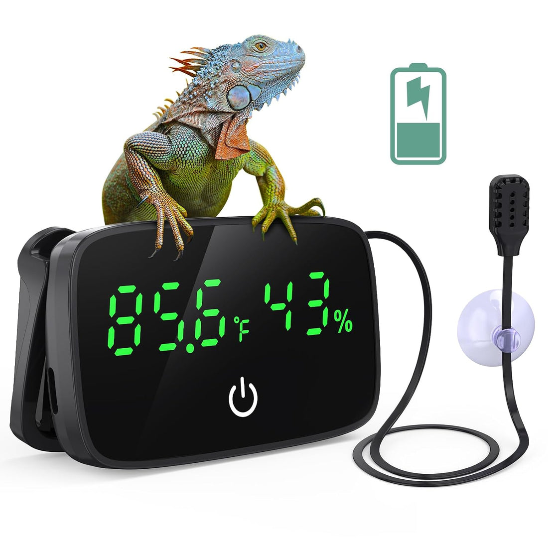 PAIZOO LED Digital Reptile Thermometer and Humidity Gauge with USB