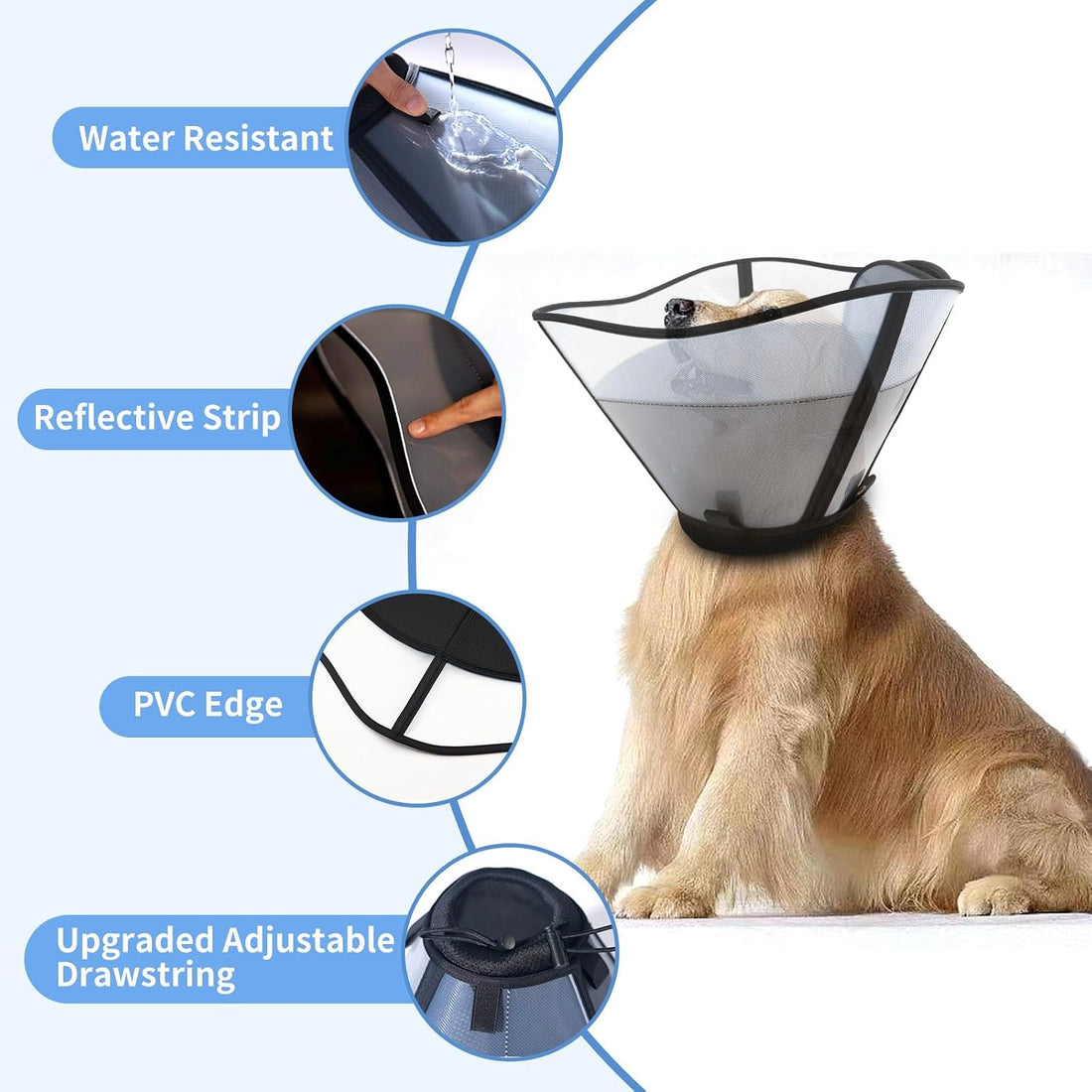 Dog Cone to Stop Licking, Soft Dog Cone Collar Alternative After