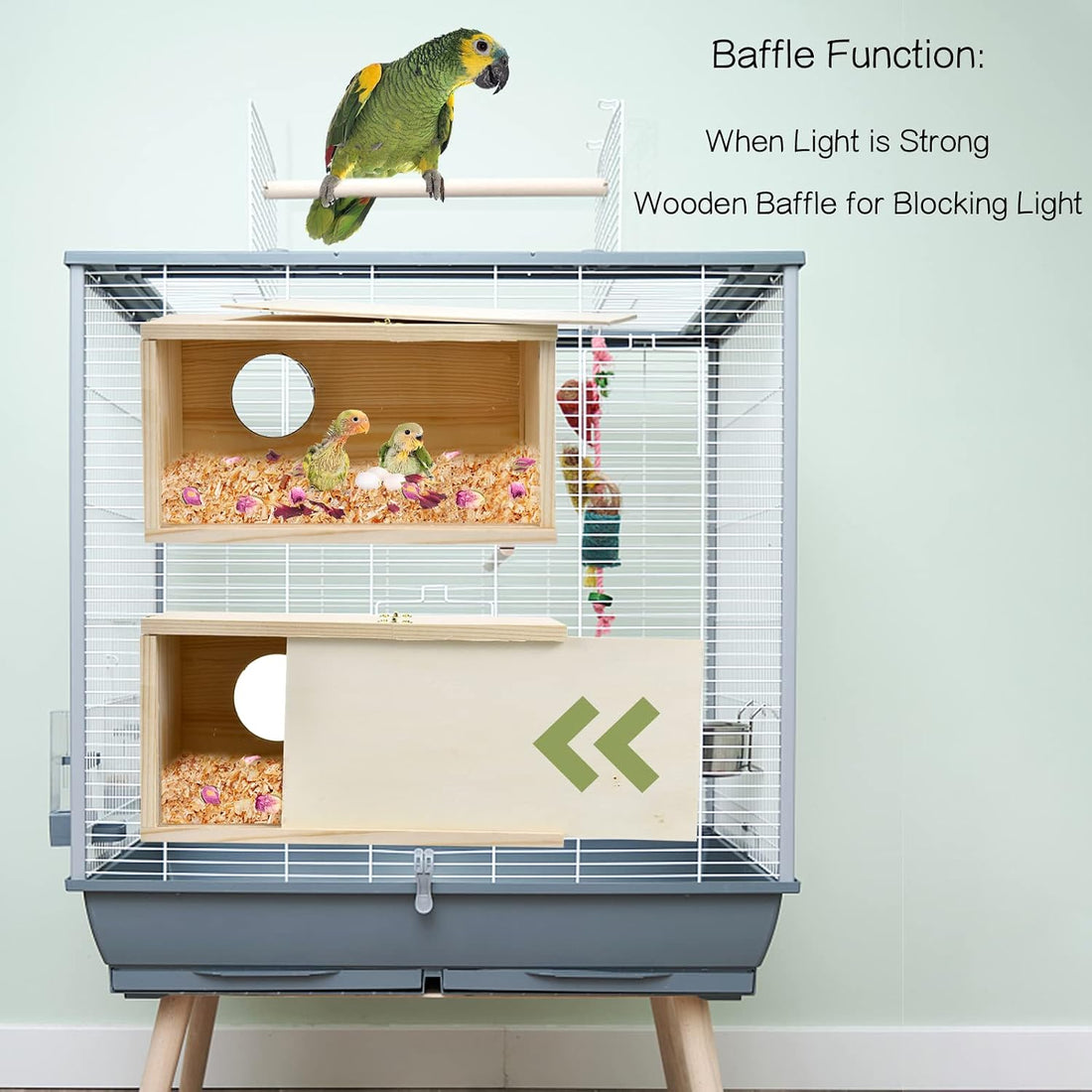 CooShou Parakeet Nesting Box Cockatiel Nesting Natural Pine Bird Nest