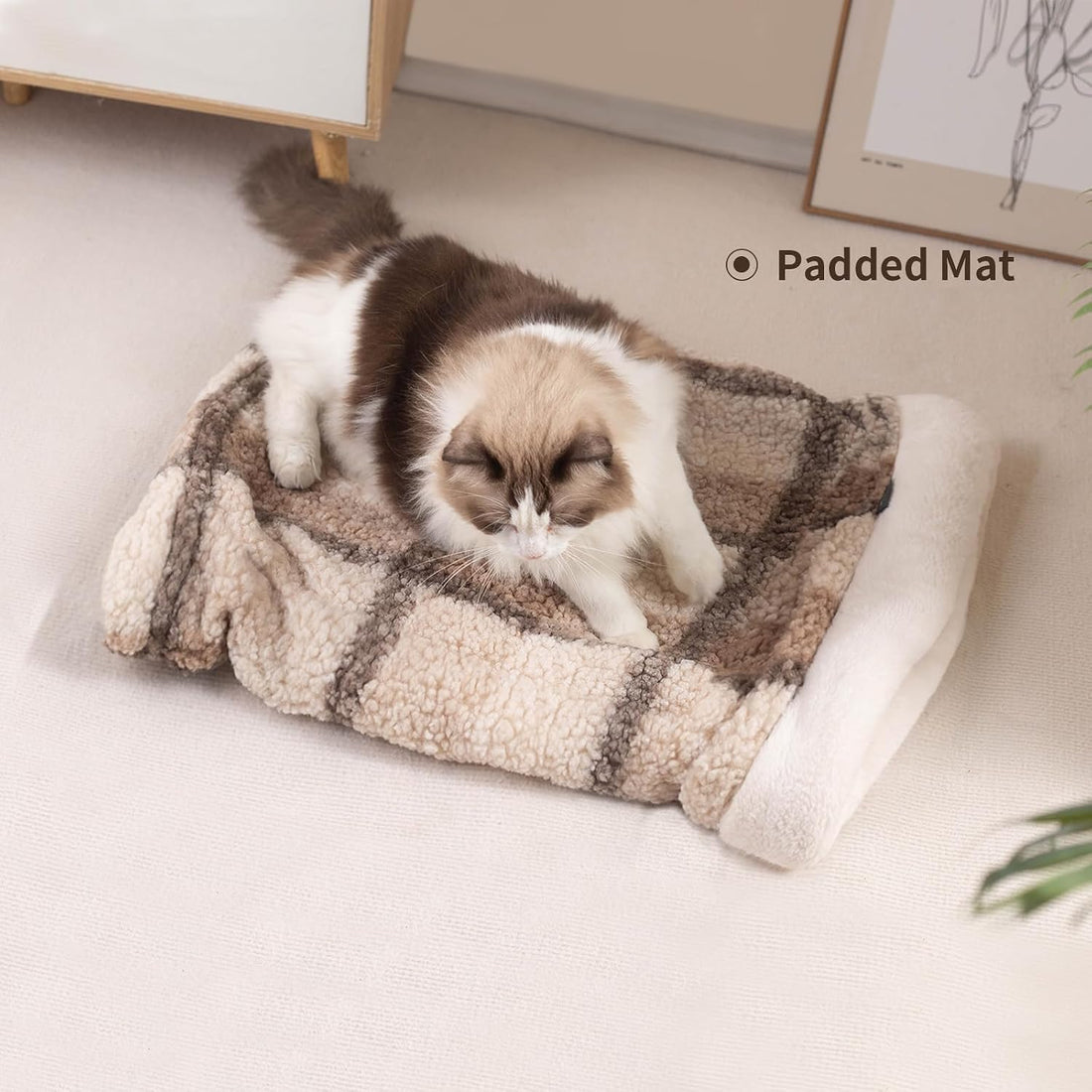 Cat Cave Sleeping Bag,Warming Pad Sack Burrowing Cozy Soft