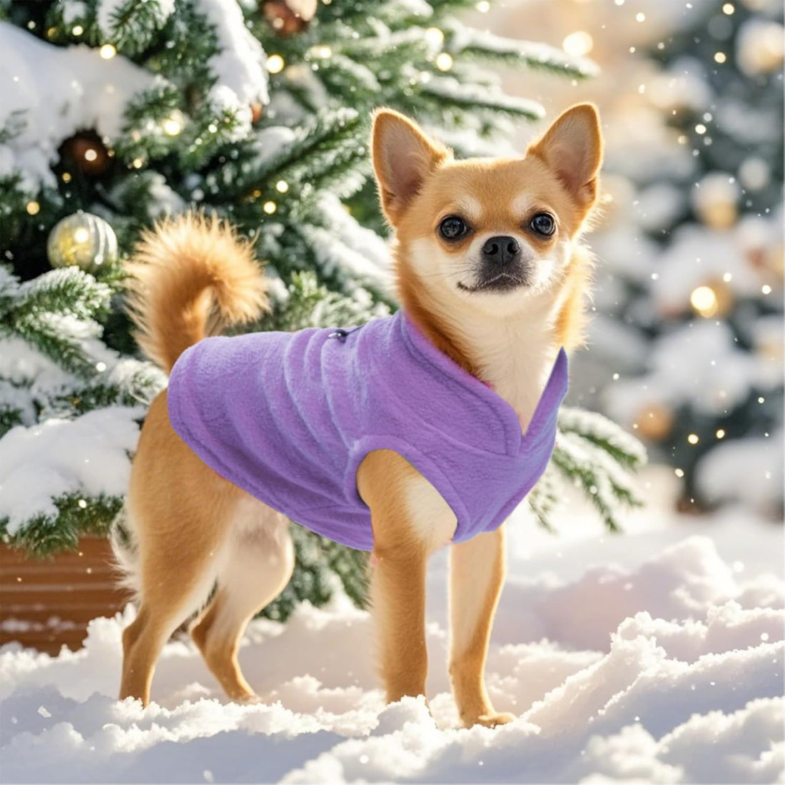 Rbenxia Dog Sweater with Leash Ring Dog Winter Fleece Outfit