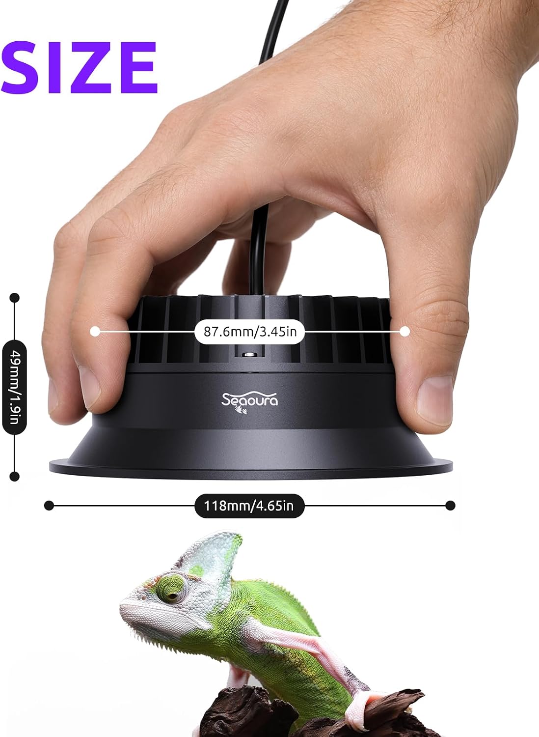 SEAOURA UVB Light for Reptiles with Dimming