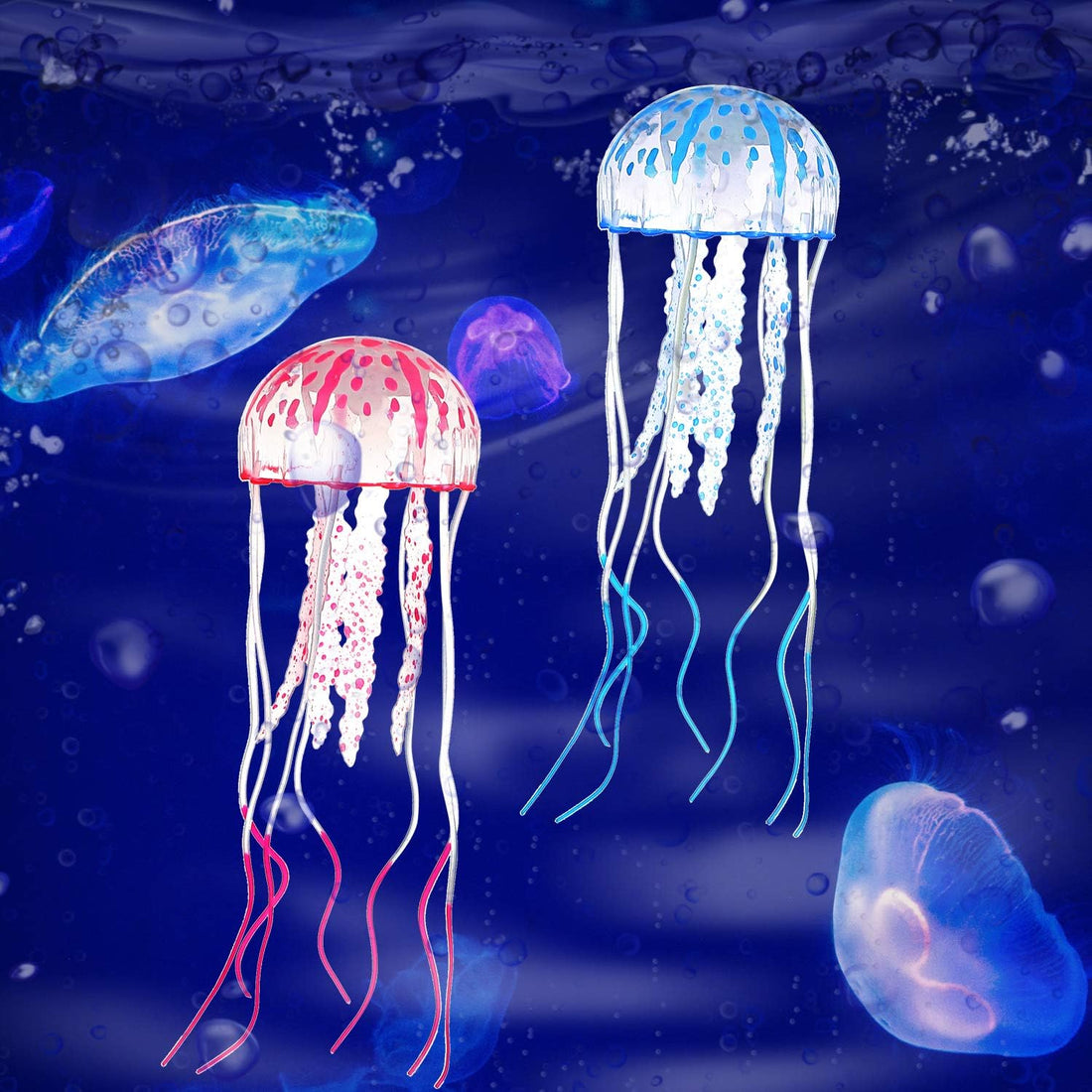Weewooday 7 Pcs Artificial Fish Glowing Effect