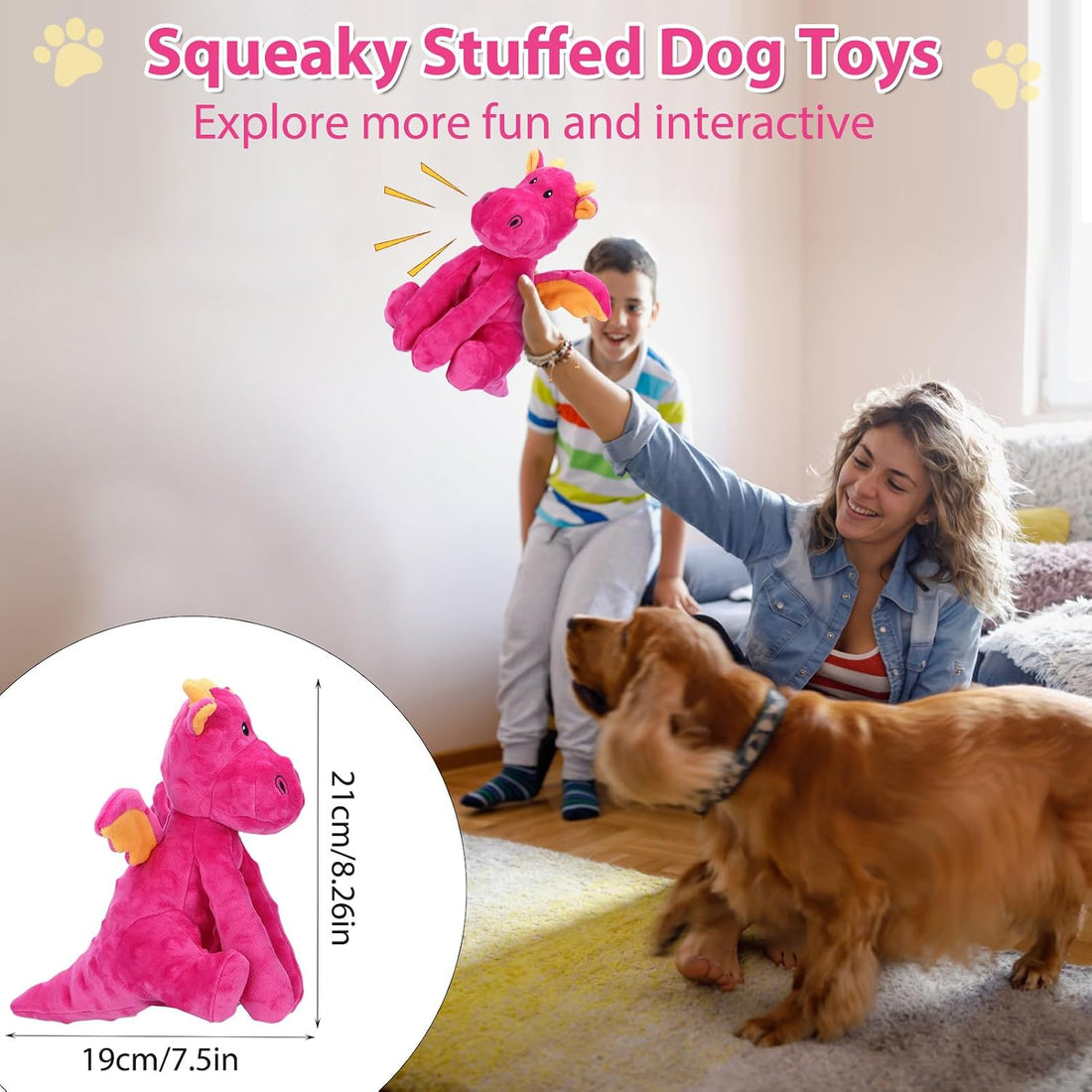 Letsmeet Dog Toys for Large Plush Dog Chew Toy with Squeaker