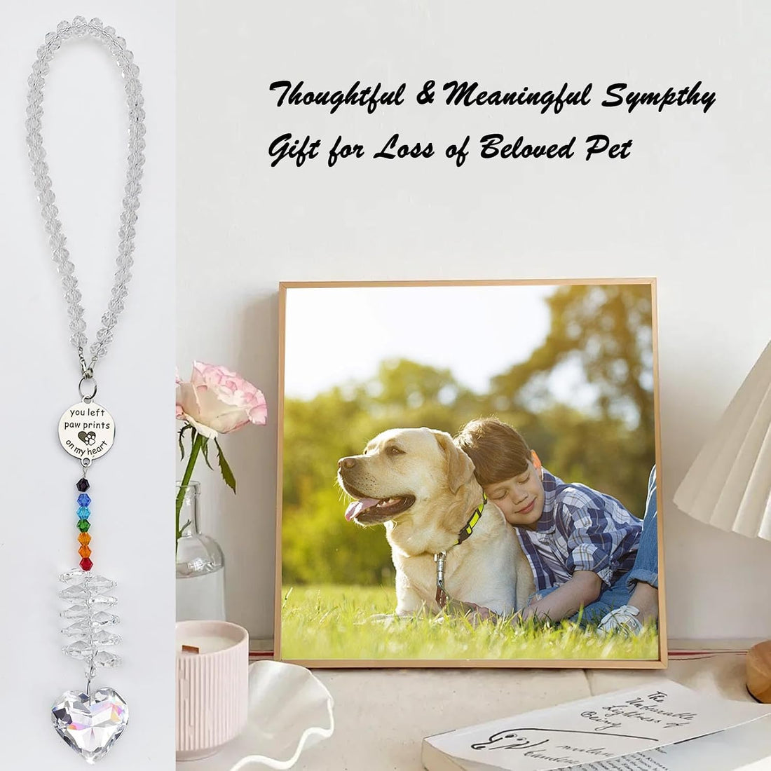 shinyrize Pet Memorial Sympathy Gifts for Dogs Loss Suncatcher