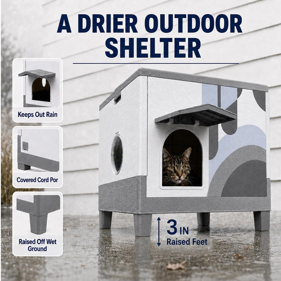 Tailtastic Heated Outdoor Cat House for Winter