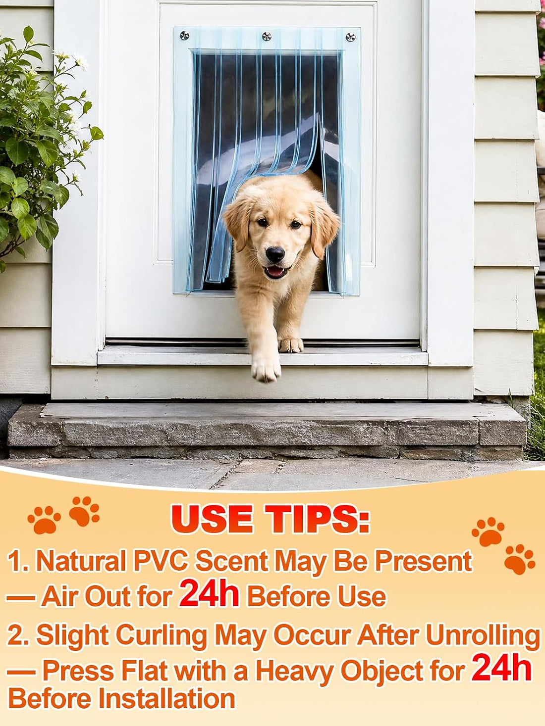 MEWTOGO 15.7in x 4.9ft Dog Door Replacement Flaps