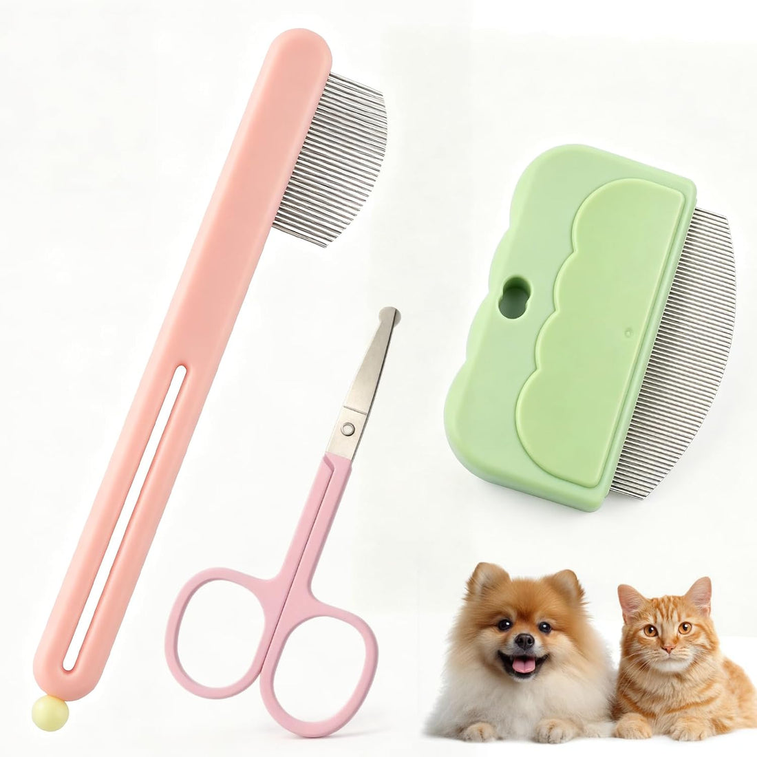 3 Pack Dog Eye Combs, Stainless Steel Tear Stain Remover Tool for Pet