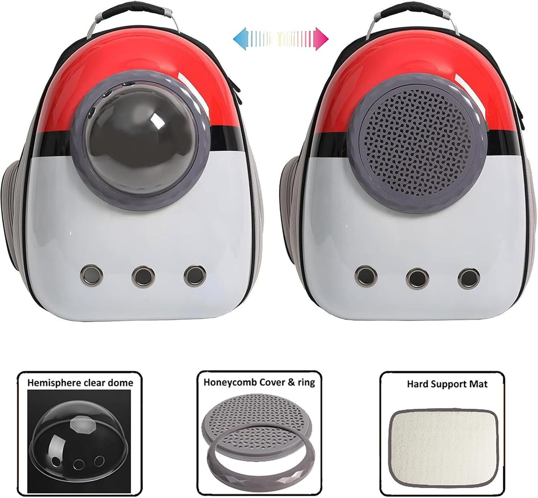 Large Cat Backpack Carrier, Front Extension with Space Capsule Bubble