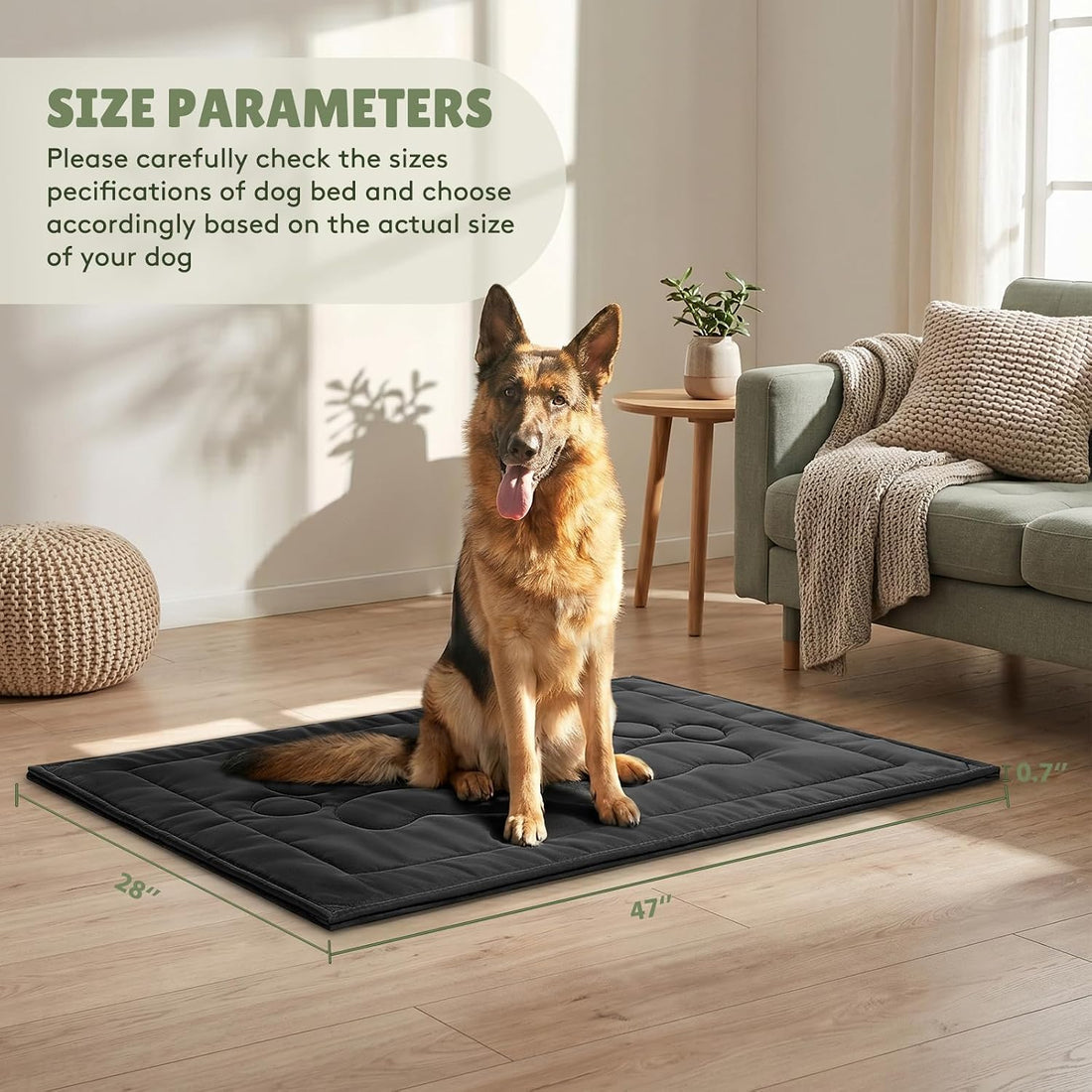 Chew Proof Dog Crate Pad, Indestructible Durable Dog Crate Mat