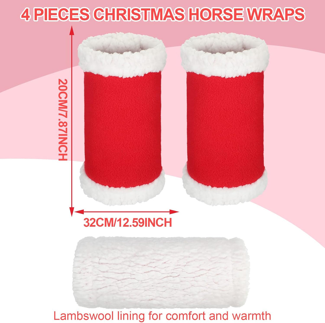Mixweer 4 Pcs Christmas Horse Leg Wraps