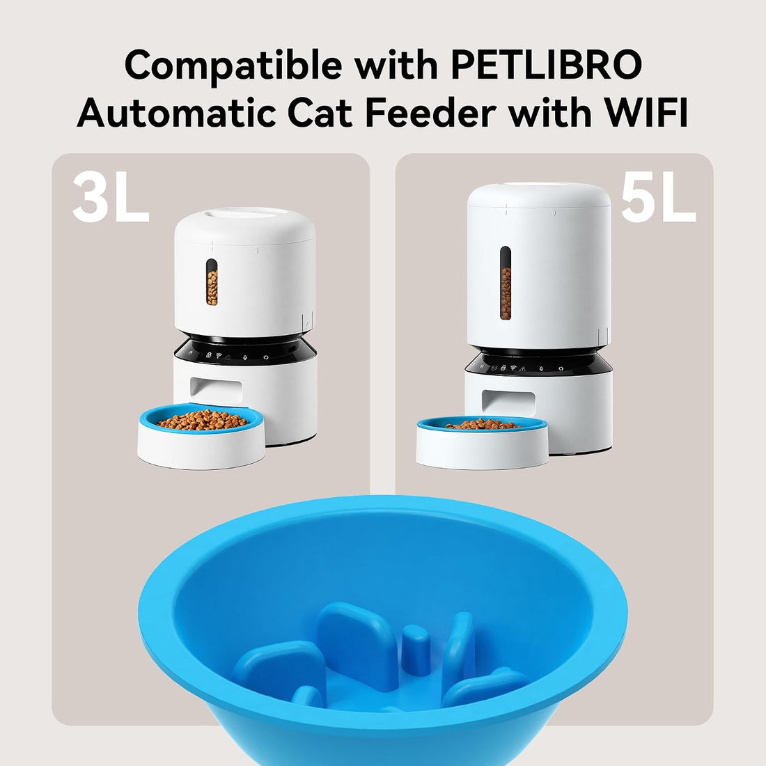 Slow Feeder Bowl for Cats & Small Dogs Compatible with PETLIBRO