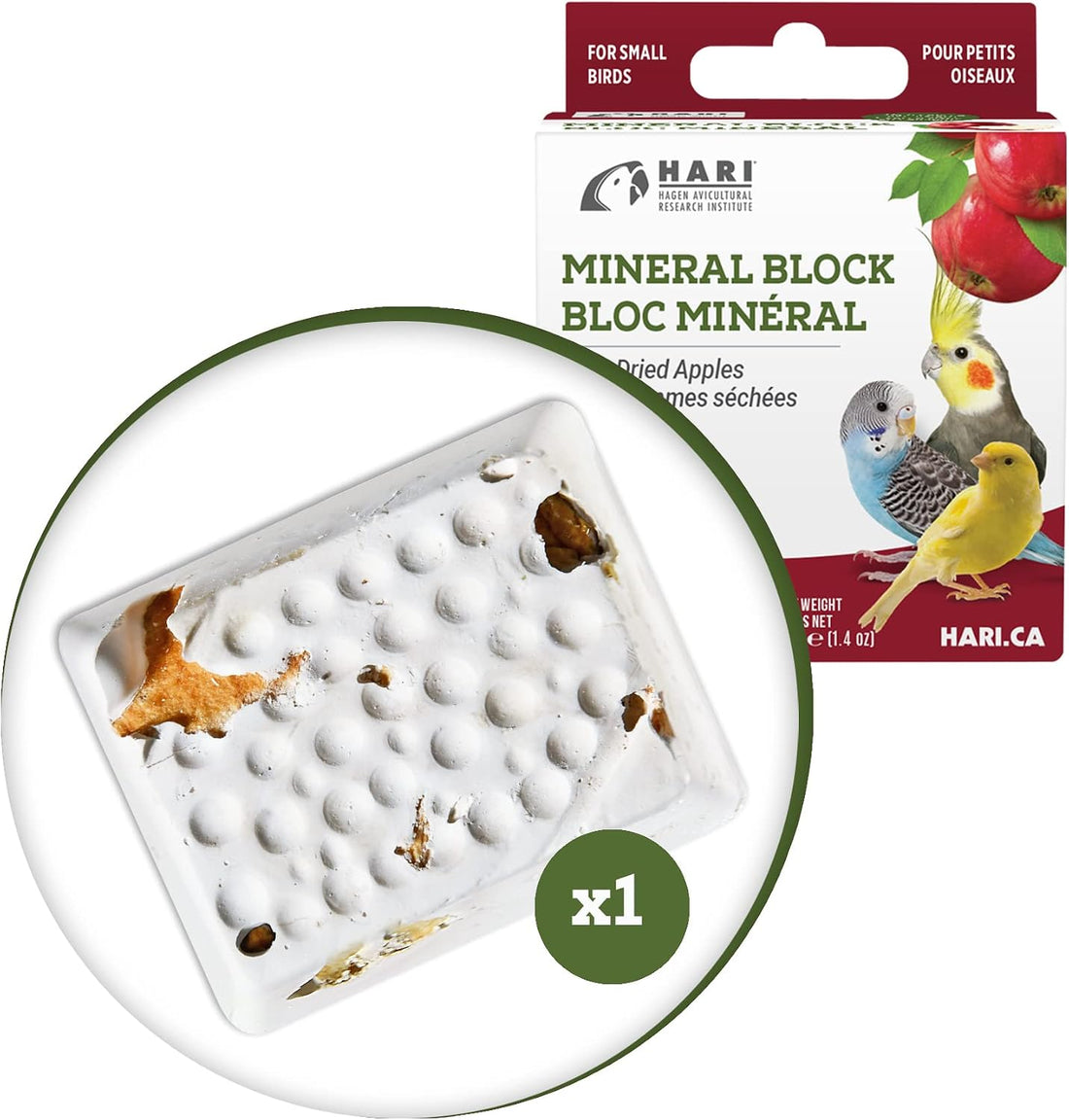 Hari Mineral Block for Birds with Dried Apples