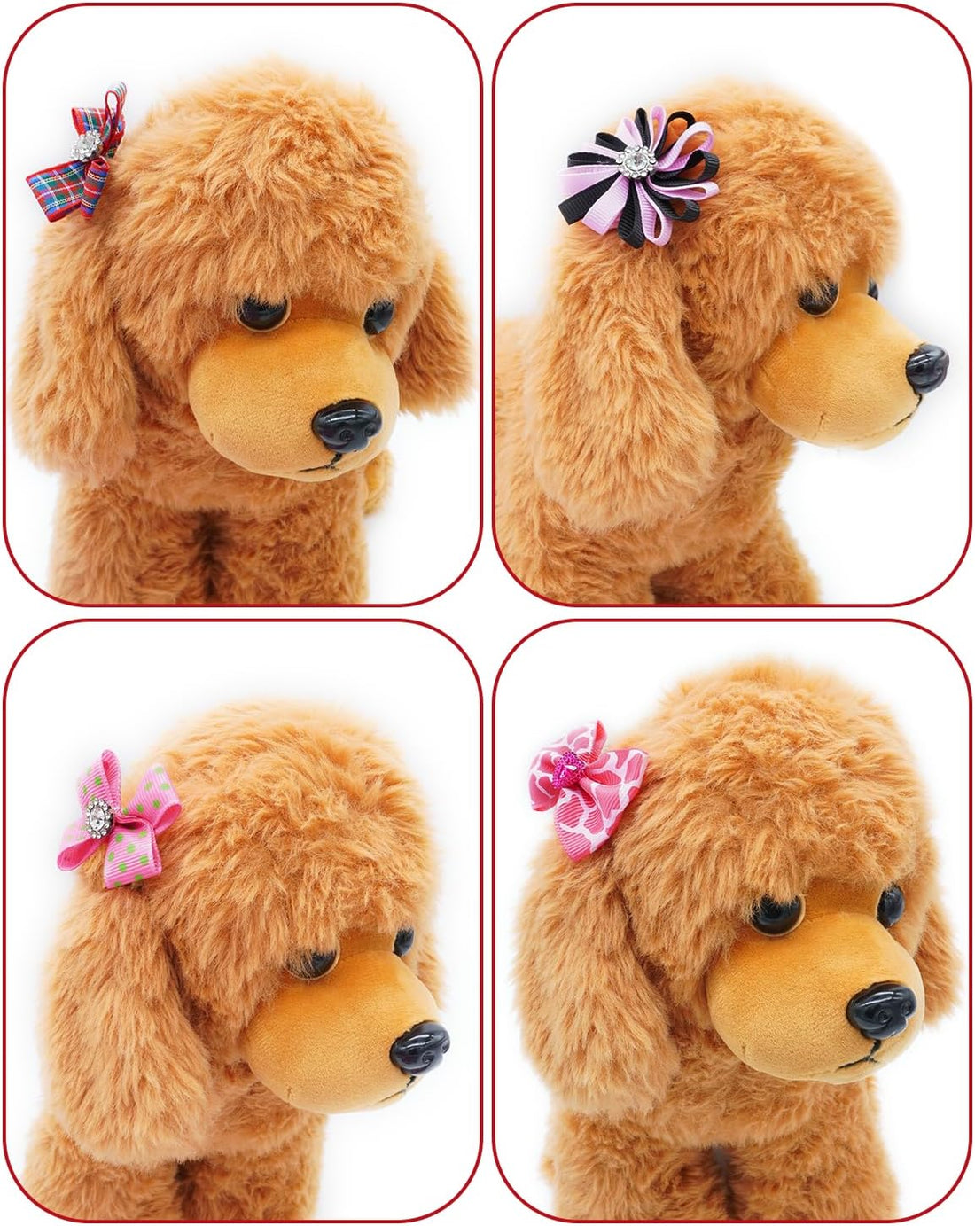 PET SHOW 100 Pack Girl Dog Hair Bows with Rubber Bands for Small Dogs