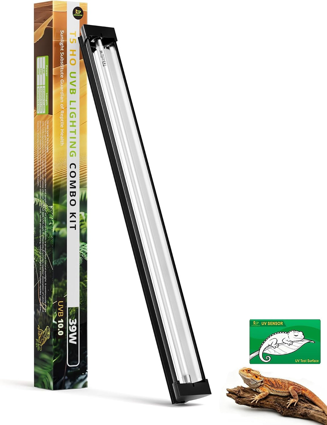 T5 10.0 UVB Reptile Light Fixture Combo Kit 24W 22''