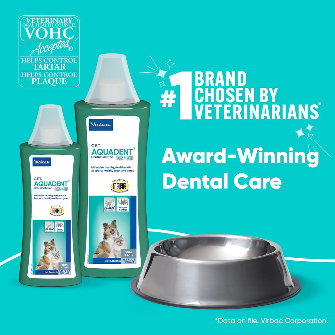 Virbac C.E.T. AQUADENT® FR3SH® Dental Solution for Dogs & Cats