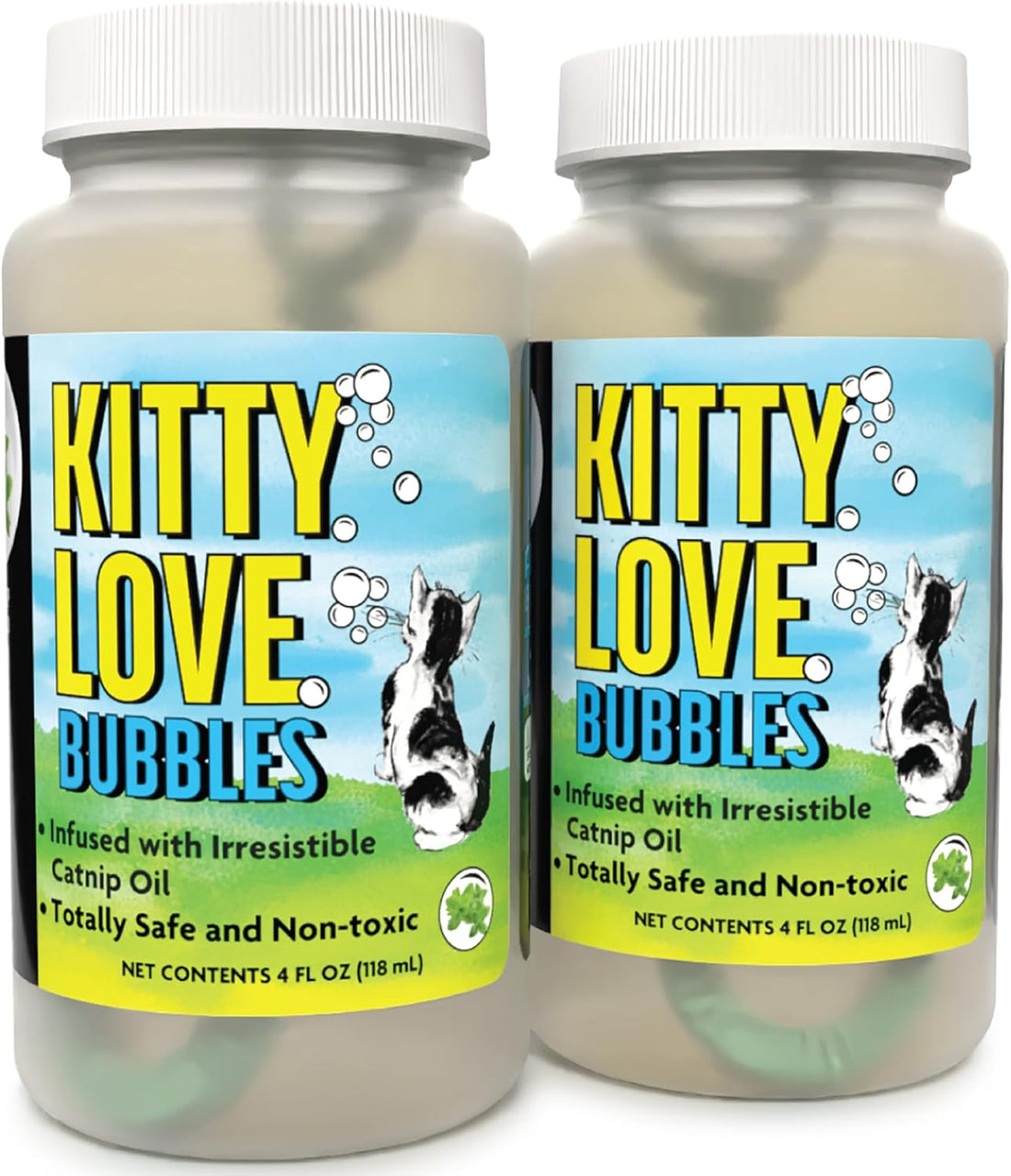 Kitty Love Bubbles: 2 Pack Catnip Scented - 4oz Bottles